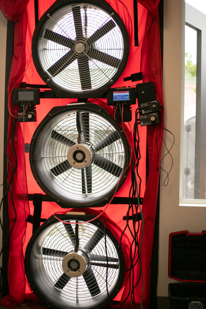 Advanced methods to detect air leaks, including the blower door test.